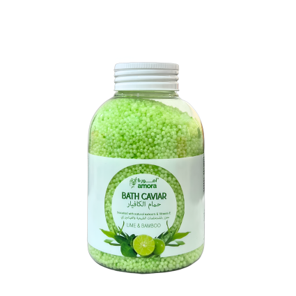 Amora Bath Caviar Beads – Lime & Bamboo – 370 g