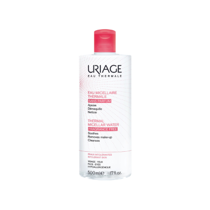Uriage Eau Thermale Micellar Water for Intolerant Skin – Fragrance-Free Gentle Cleanser – 500 ml