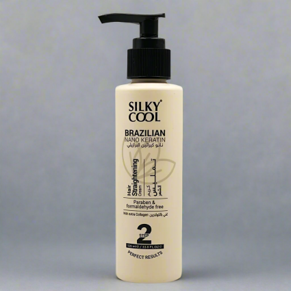 Silky Cool Brazilian Nano Keratin Hair Straightening INDIVIDUAL – 120 ml (4-Step Treatment) Smooth, Straighten, Nourish & Shine Professional Grade Hair Care – Step 2 Straightening Cream Only/-
