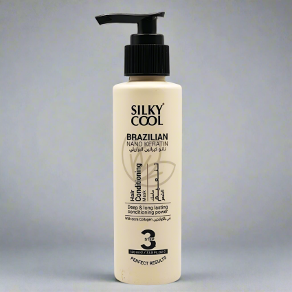 Silky Cool Brazilian Nano Keratin Hair Straightening INDIVIDUAL – 120 ml (4-Step Treatment) Smooth, Straighten, Nourish & Shine Professional Grade Hair Care – Step 3 Conditioning Mask Only/-