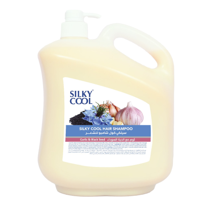 Silky Cool Shampoo 4.2 L – Nourishing, Hydrating, and Gentle Hair Care for All Hair Types – Garlic & Black Seed