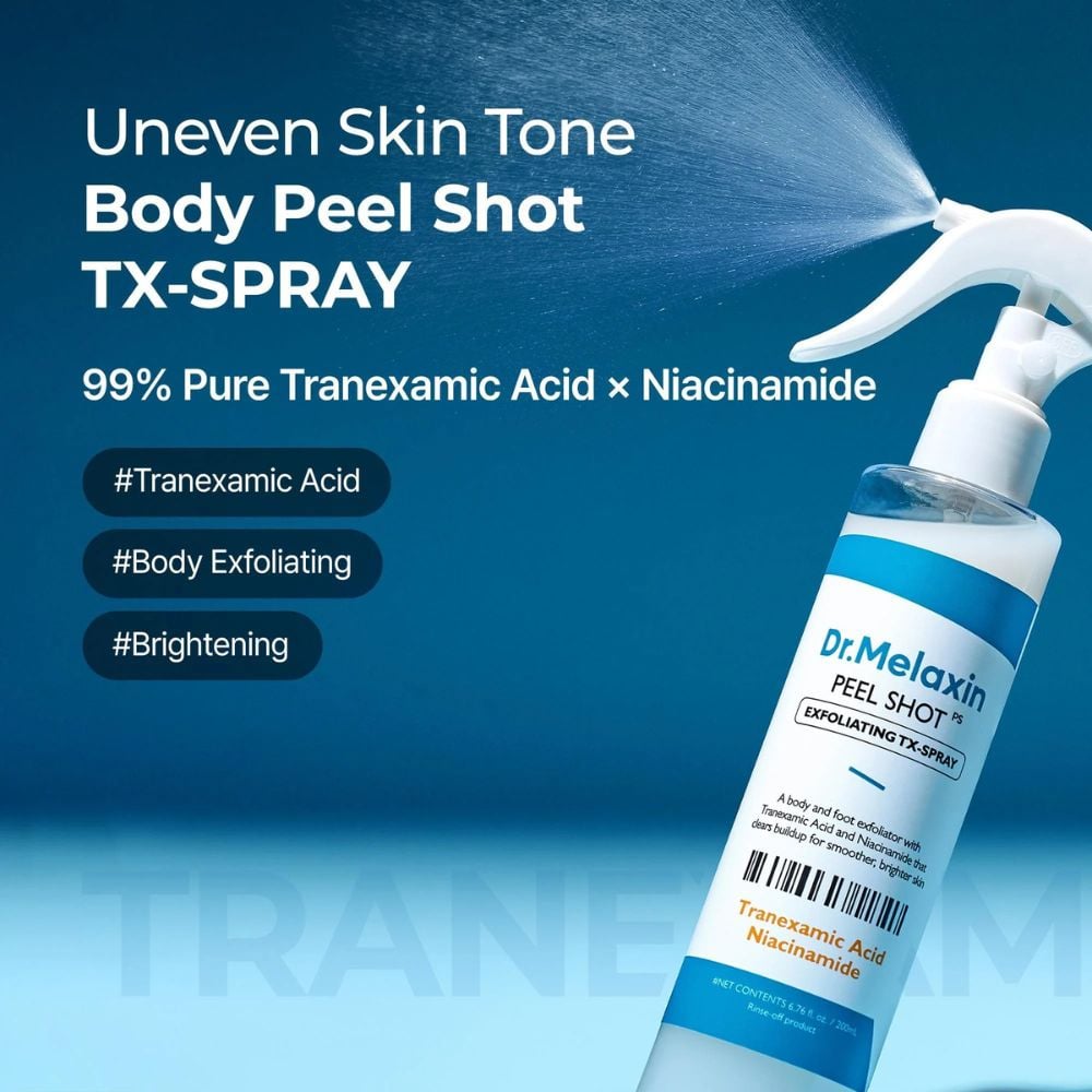 Dr. Melaxin Peel Shot Exfoliating TX Spray – Smoothing & Brightening Body Care – 200 ml - Image 2