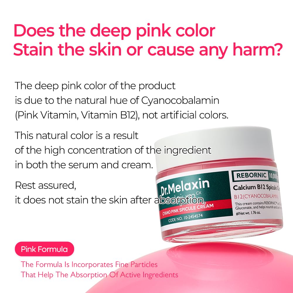 Dr. Melaxin Calcium Cyano Pink Spicule Cream – Firming, Smoothing & Skin Renewal Care – 50 ml - Image 3