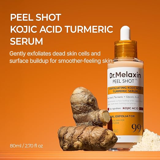 Dr. Melaxin Peel Shot Kojic Acid & Turmeric Exfoliating Serum – Brightening & Smoothing Care – 80 ml - Image 2