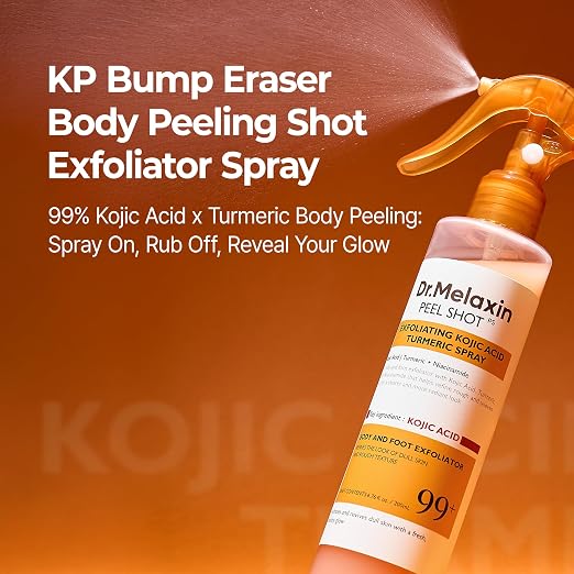 Dr. Melaxin Peel Shot Exfoliating Kojic Acid & Turmeric Spray – Brightening & Smoothing Body Care – 200 ml - Image 3