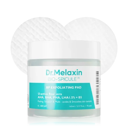 Dr. Melaxin BP Exfoliating Pads – Pore Care, Smoothing & Skin Texture Refining – 70 Pads