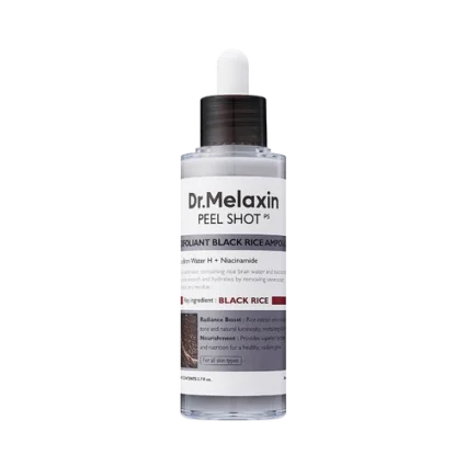 Dr. Melaxin Peel Shot Black Rice & Rice Ampoule Facial Exfoliator – Smoothing & Radiance Care – 80 ml
