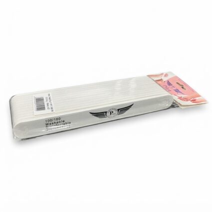 Pilot PNF-102 Nail Files 100/180 Grit – Professional Double-Sided Nail Files – White, 12 Pcs