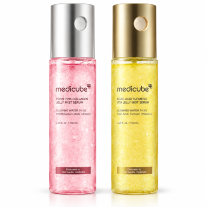 Medicube Jelly Mist Serum Duo with PDRN Pink Collagen and Kojic Acid Turmeric, 100 ml each