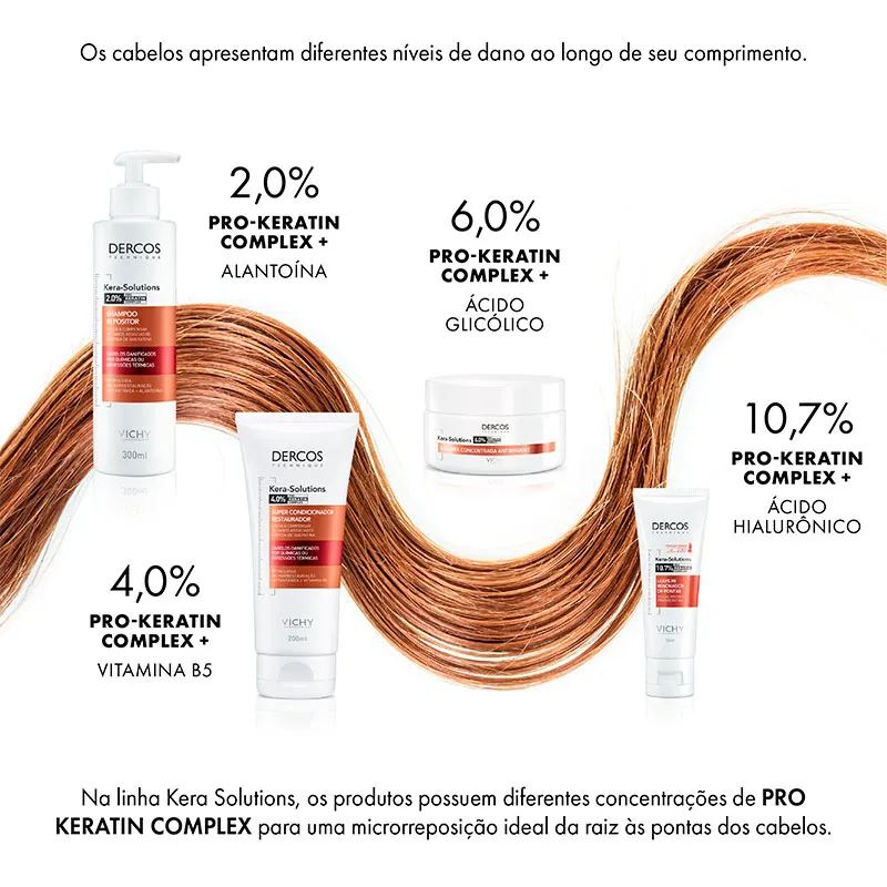 Vichy Dercos Kera-Solutions Repairing Shampoo – Pro-Keratin Complex 2.0% – Strengthening & Repairing Hair Care – 250 ml - Image 2