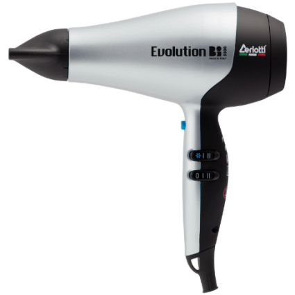 Ceriotti Bi Evolution 5000 Professional Hair Dryer – High-Performance Salon Blow Dryer for Professional Hairstylists – Silver