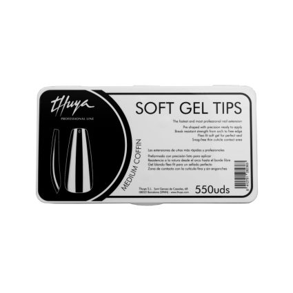 Thuya Soft Gel Nail Tips – Coffin Shape Professional Nail Extensions – 550 Pcs