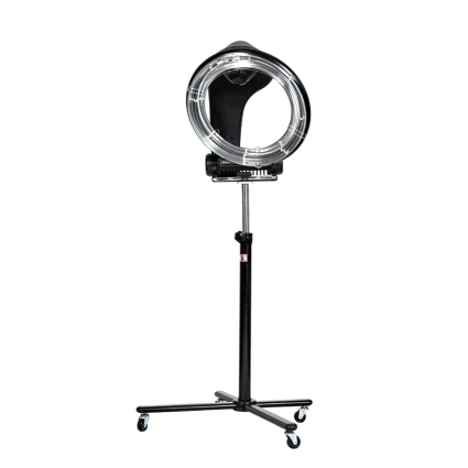Pilot 2238F-L Professional Infrared Hooded Hair Dryer – Quiet Salon Hair Color Processor with Adjustable Timer, Rotating Hood & Rolling Stand – Black / Silver
