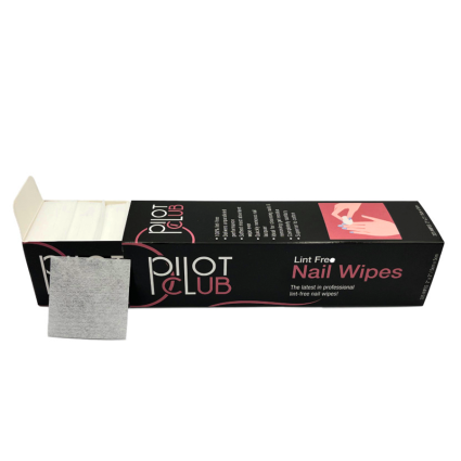 Pilot Club Lint-Free Nail Wipes – Professional Manicure & Gel Nail Cleaning Wipes – 100 Pcs Box