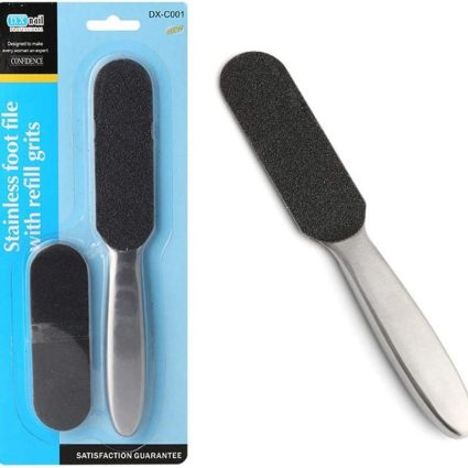 Pilot Stainless Steel Foot File with Replaceable Stickers – 21 X 3.5 cm