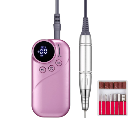 S-301 Rechargeable Nail Drill – 35,000 RPM Professional Cordless Electric Nail File for Acrylic, Gel & Natural Nails – Green / White / Pink