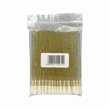 Pack of yellow Amora disposable lip brushes, 50 pieces