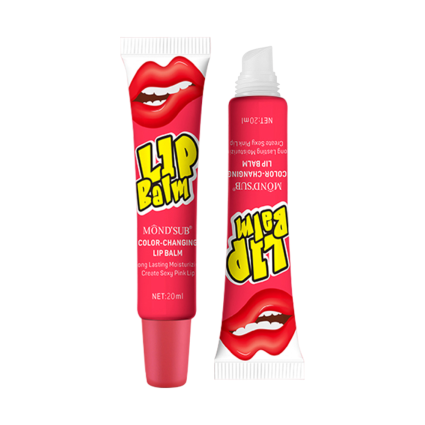 Mondsub Color-Changing Lip Balm, 20 ml, pink tube and packaging