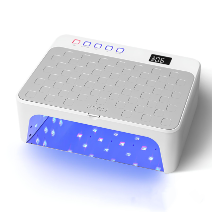 NEBX L1 Pro Rechargeable Nail Lamp with Hand Rest – Cordless UV/LED Gel Curing Lamp – Black / White