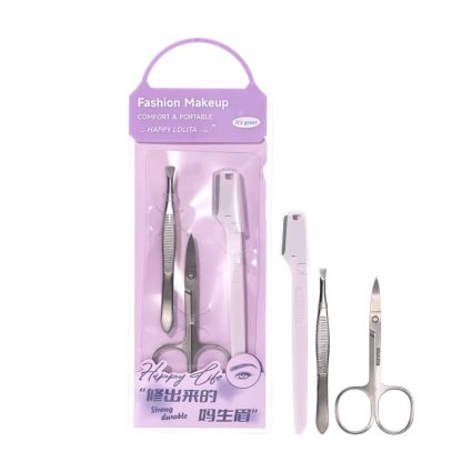 LLT04 Eyebrow Care Set – 3-Piece Professional Brow Grooming & Shaping Tool Kit