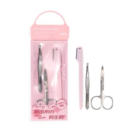 LLT04 Eyebrow Care Set – 3-Piece Stainless Steel Brow Shaping & Grooming Kit