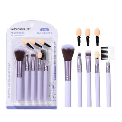 Pilot L0978 Purple Makeup Brush Set – 8 Pieces
