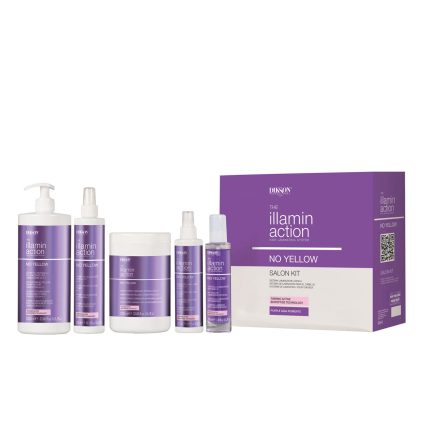Dikson Illaminaction No Yellow Vegan Salon Kit : Professional Blonde Hair Treatment – 1000 ml