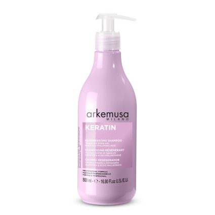 Arkemusa Keratin Regenerating Shampoo – Restorative Care for Dry & Damaged Hair – 500 ml