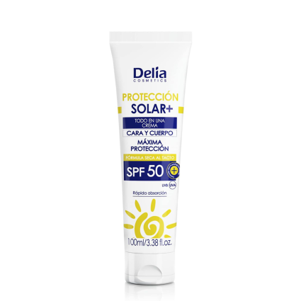 Delia Sun Protect Anti-Age Face Cream SPF 50 – High Protection Moisturizer with Anti-Wrinkle Formula – 100ml