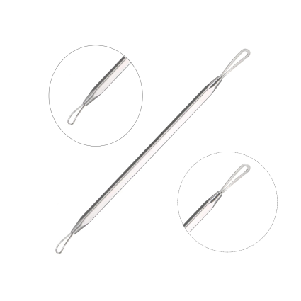 Jully France JF-1269 Blackhead Remover Tool 13 cm – Stainless Steel Dual-Loop Comedone Extractor