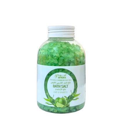 Amora Caribbean Sea Aromatic Bath Salt – Lime & Bamboo – 600g