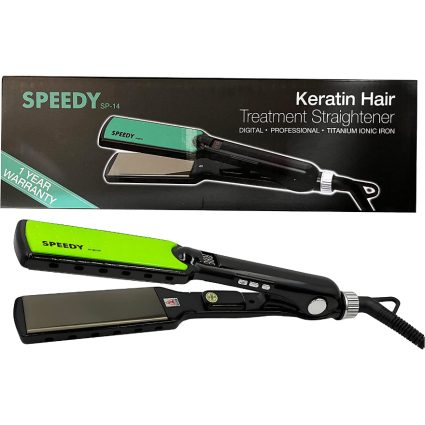 SPEEDY SP-14 Titanium Hair Straightener – Professional Flat Iron for Keratin & Protein Treatments – Up to 470°F