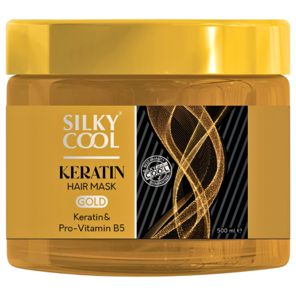 Silky Cool Keratin & Pro-Vitamin B5 Hair Mask – Intensive Smoothing & Conditioning Treatment – 500 ml