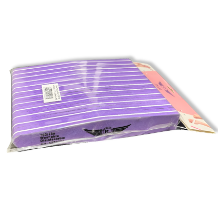 Pilot PNB-203 Nail Buffers S7PP-M 100/180 Grit – Professional Double-Sided Nail Buffers – Purple, 12 Pcs