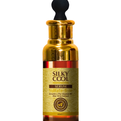 Silky Cool Sulfate-Free Hair Serum – With Keratin, Pro-Vitamin B5 & Aloe Vera – Repairs Dry, Damaged & Frizzy Hair – – 40ml