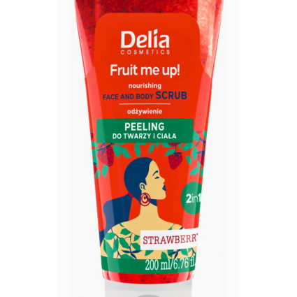 Delia Fruit Me Up 2-in-1 Face and Body Scrub 200ml – Strawberry