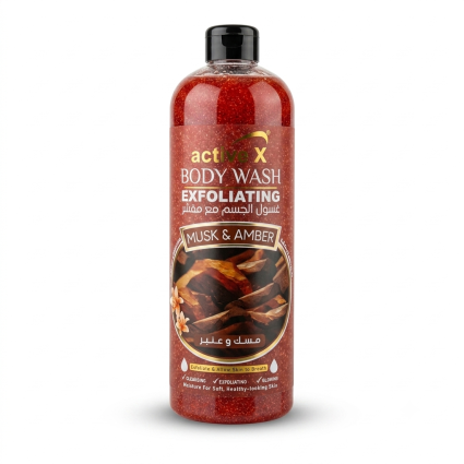 ActiveX Exfoliating Body Wash – Musk & Amber – 1000ml