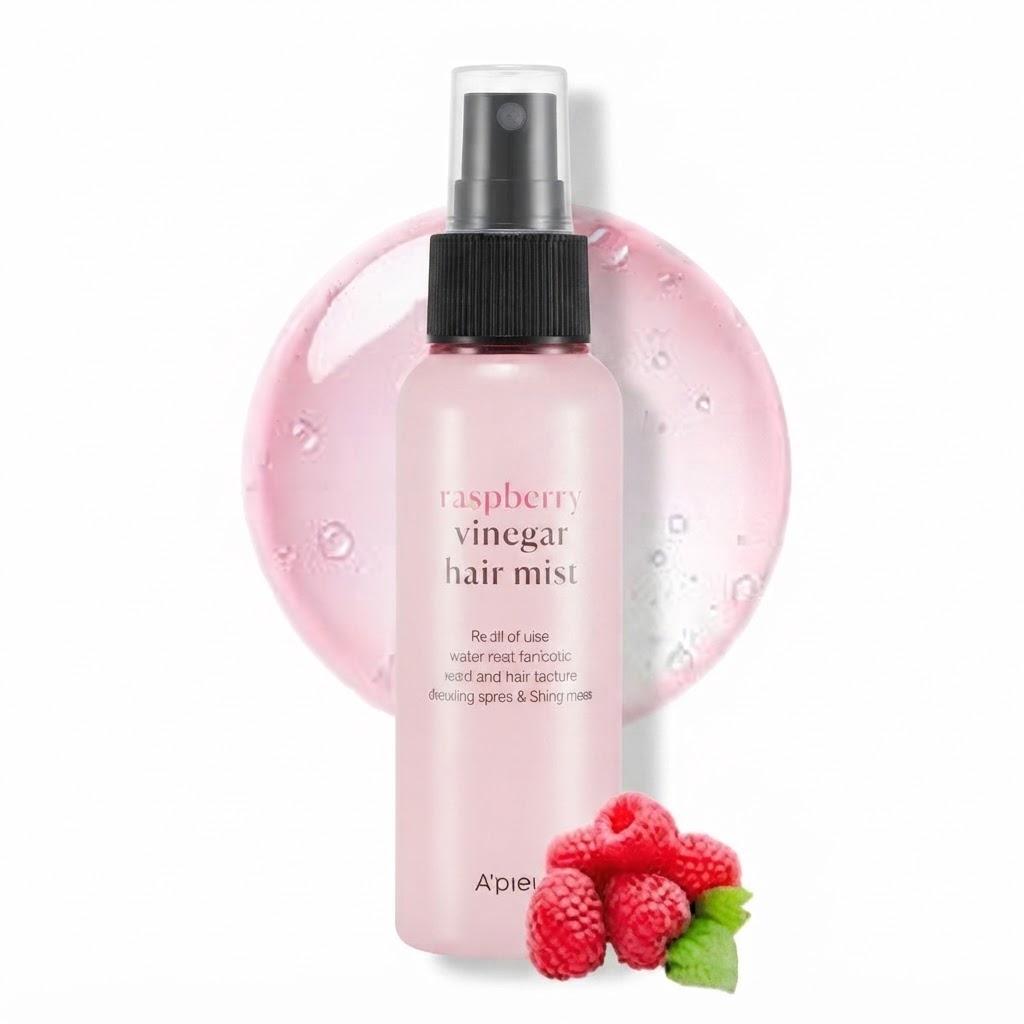 APIEU Raspberry Vinegar Hair Mist – Refreshing, Smoothing & Shine-Enhancing Hair Mist – 105 ml - Image 6