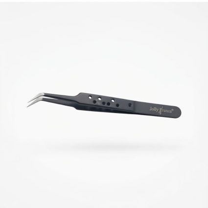Jully France JF-1495 Eyelash Tweezers 13 cm – Professional Precision Lash Tool – Black