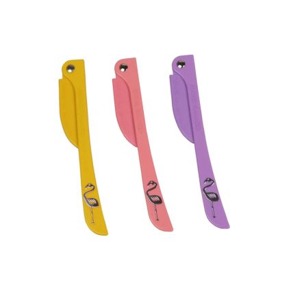 Feather Flamingo Eyebrow Razor – 3-Piece Precision Brow Shaping & Facial Hair Grooming Set