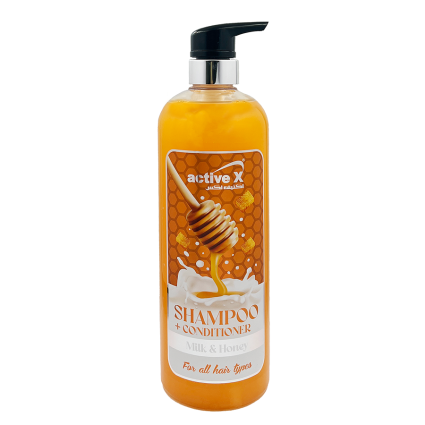 ActiveX Shampoo and Conditioner 1000 ml : 2-in-1 Hair Care Solution – Milk & Honey