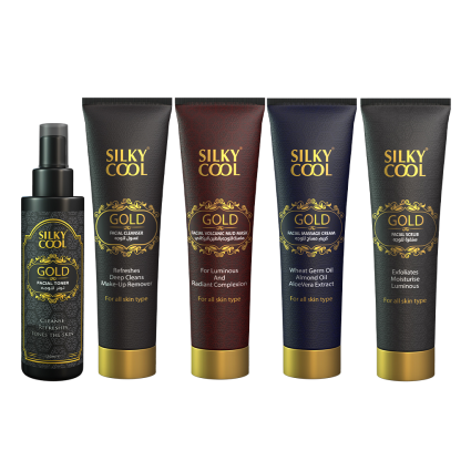 Silky Cool Tube Pack Gold Facial Line SET