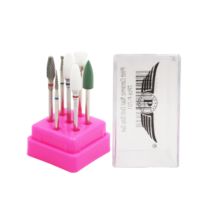Pilot P-701 Ceramic Nail Drill Bits Set – 7-Piece Professional Nail Drill Bit Set for Manicure & Pedicure