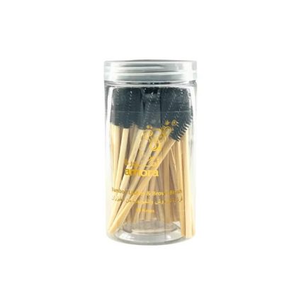 Amora Disposable Bamboo Mascara Wands – 50 Pcs Professional Eyelash & Brow Applicators