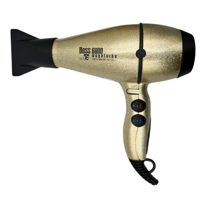 Boss 6000 Professional Hair Dryer 2400W – Powerful High-Performance Salon Blow Dryer – Glitter Gold